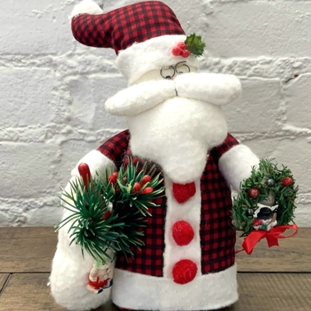 Vintage Christmas Santa Claus Figurine Standing Santa Doll Holiday Festive Decor